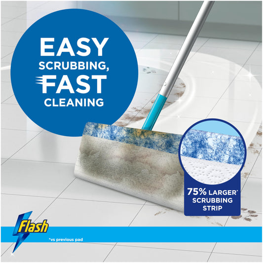 Flash Speedmop Wet Floor Cleaning Wipes, 96 Cloths (24x4), Antibac Lemon Multi-Surface, Trap & Lock Daily Dirt, Grease & Grime Without Getting Down On Your Knees ( Package may vary)