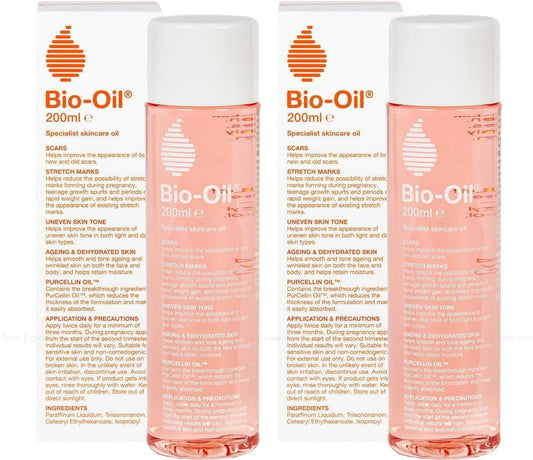 Bio Oil Skincare Facial Oil for Scars, Stretch Marks and Uneven Skin Tone, 200ml, 2 Pack