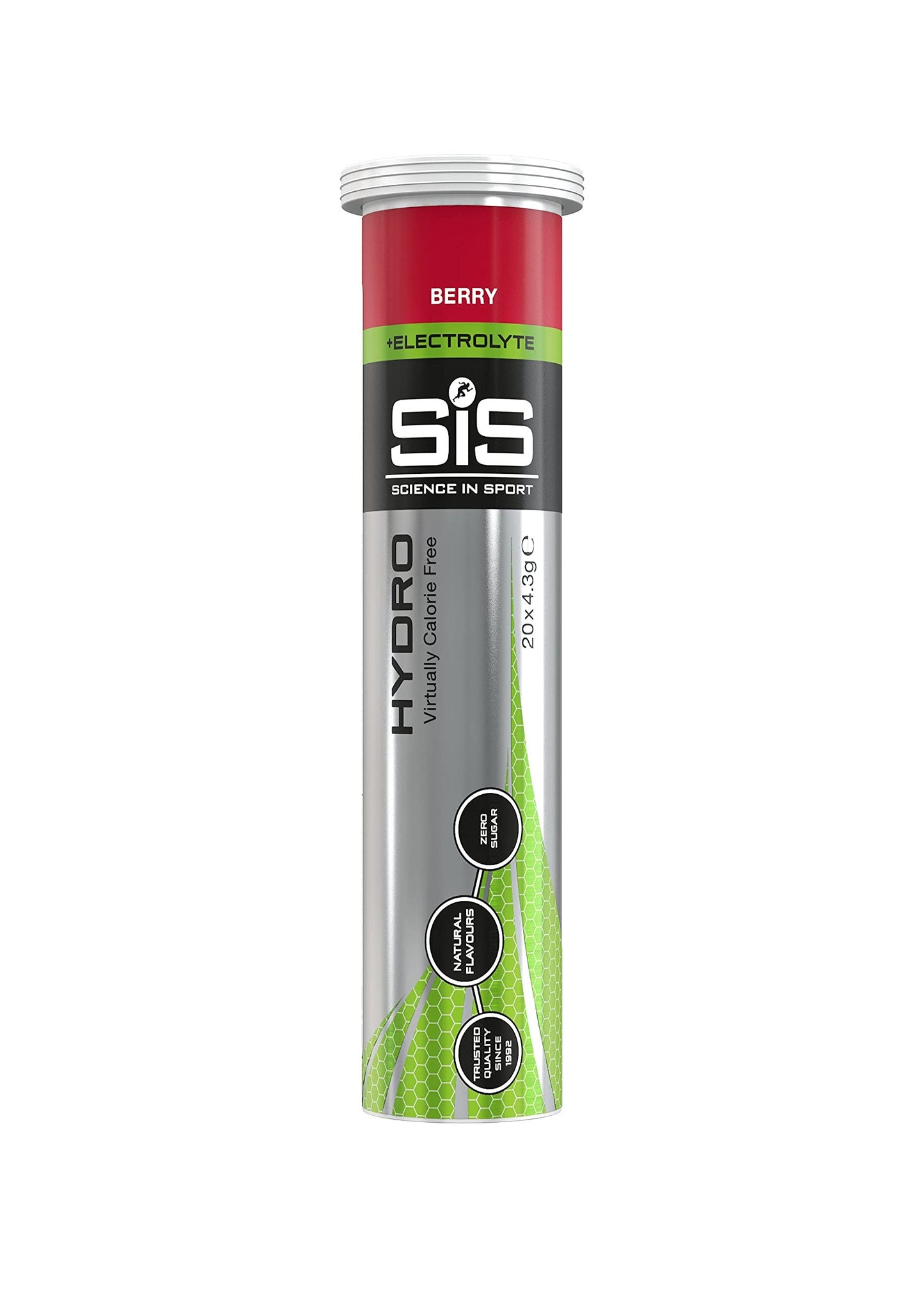 SiS Go Hydro, Zero Sugar Effervescent Electrolyte Tablets, for Improved Hydration and Recovery. (Berry) 8 x 20 Pack