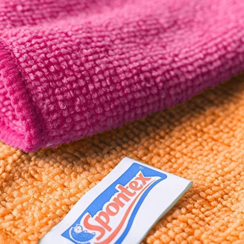 Spontex Microfibre Multi-Purpose Cloths - Pack of 8 x 3, Multi Colours
