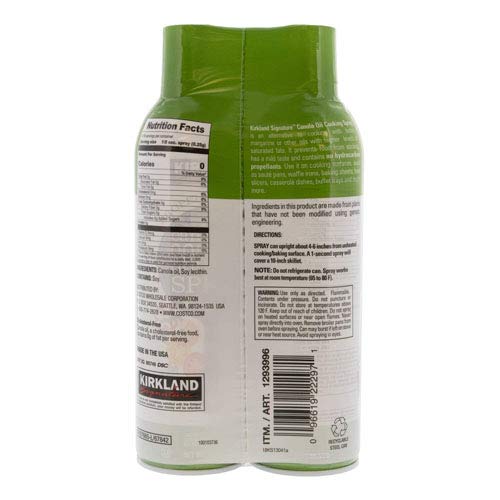 Kirkland Signature Canola Oil Cooking Spray Propellant Free - Pack of 2 x 397g