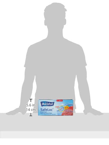 BacoFoil Safeloc Food and Freezer Medium Bags, 76 Bags