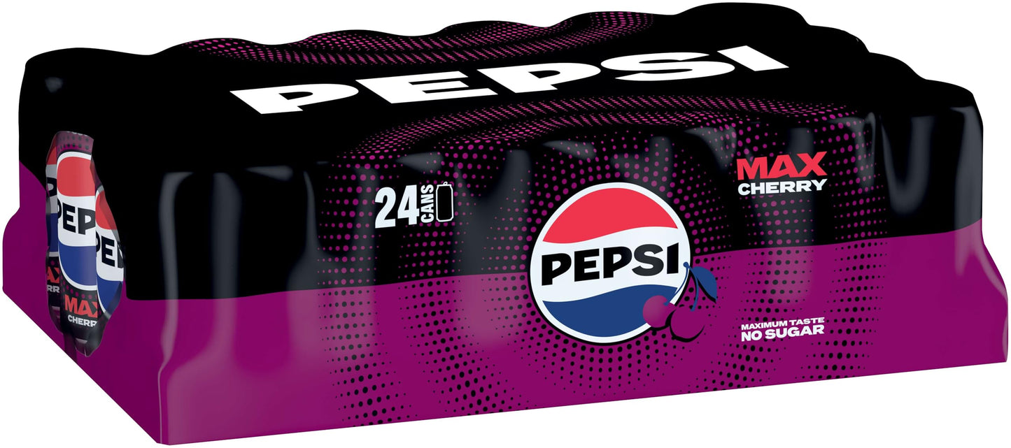 Pepsi Max Cherry No Sugar Cola Cans 24 x 330ml