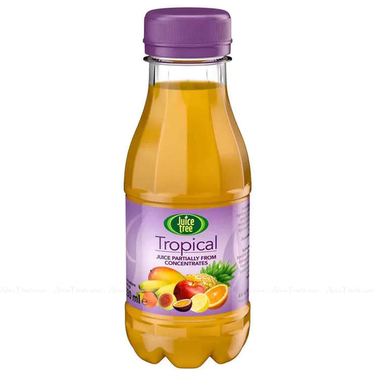 Juice Tree Tropical Fruit Juice Drink From Concentrate Bottle Kids Pack - Improved Recipe - No Added Sugar - Great Flavour - 12x330ml