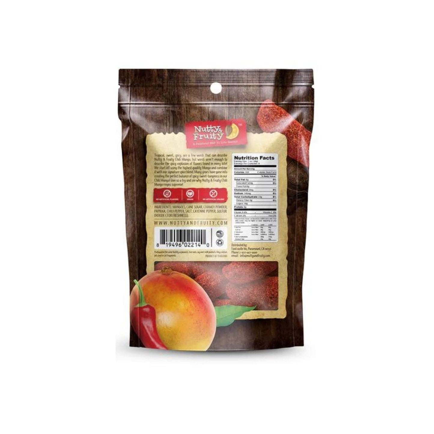 Nutty & Fruity - Dried Mango Slices with Chili - Healthy Snack, Non-GMO, Vegan, Gluten-Free (9 oz)