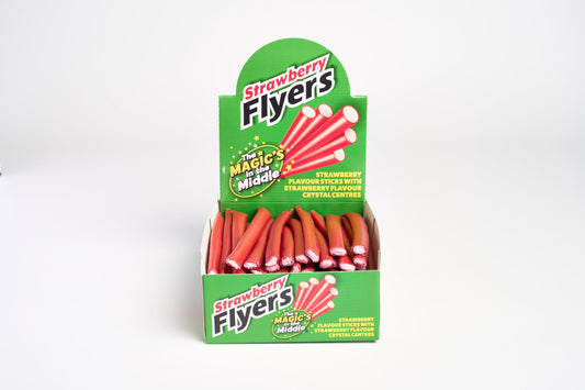 Flyers Strawberry Liquorice Sticks Carton - 60 Sticks | Sweet Strawberry Flavoured Sweets | Large Bulk Pack for Sharing & Events