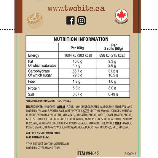 Two Bite Original Cinnamon Rolls - 890g