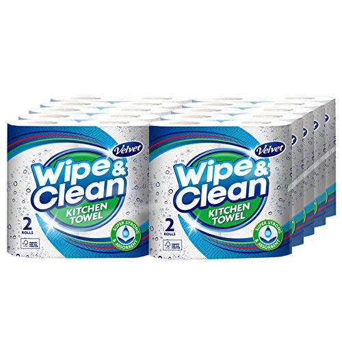 Velvet Wipe & Clean Plus Household Towels 20 Roll Pack
