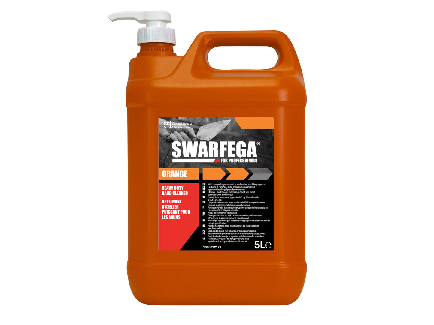 Heavy-Duty Hand Cleaner 5 Litre Pump – Orange Fragrance, Solvent-Free, with Skin Moisturiser & Non-Abrasive Cornmeal Scrub – Removes Oil, Grease, Grime for Deep-Down Cleaning