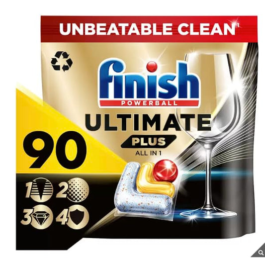 AHG Investment Finish Ultimate Plus All in One Lemon Sparkle, 90 Pack