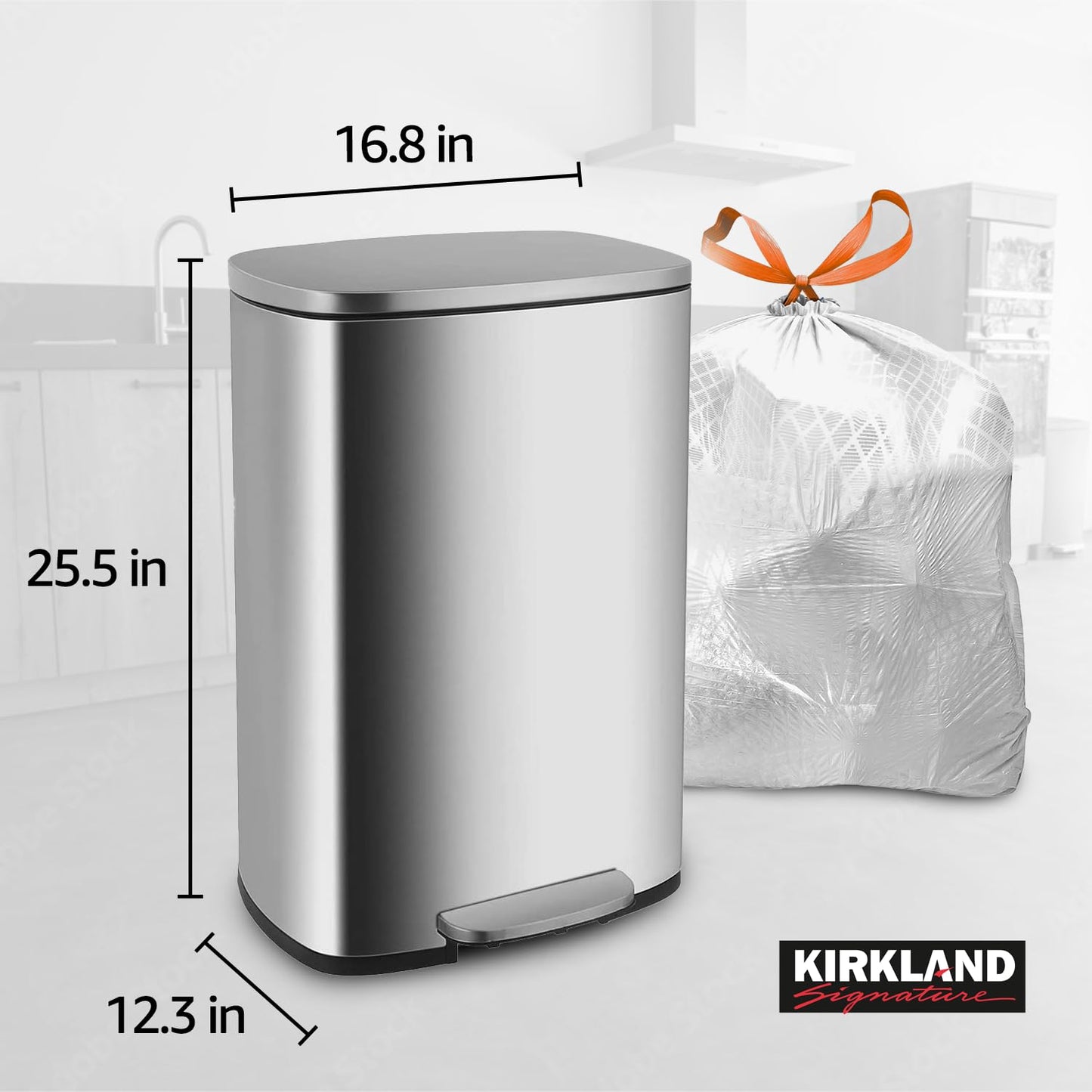 BD Kirkland Scented Kitchen Drawstring Bags, 13 Gallon, 200 Bags