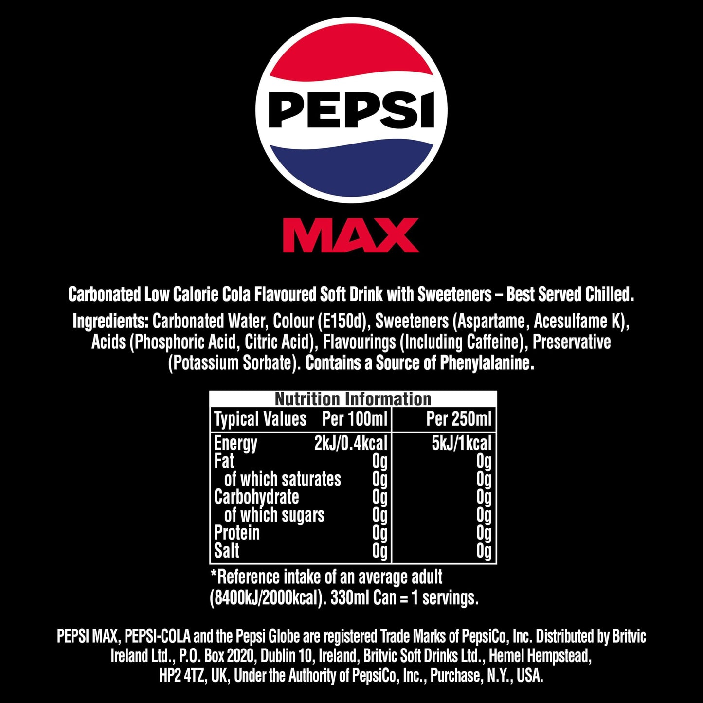 Pepsi Max 500ml (Pack of 24)