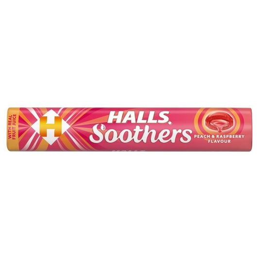 Halls Soothers Peach And Raspberry 45 g, Pack of 20