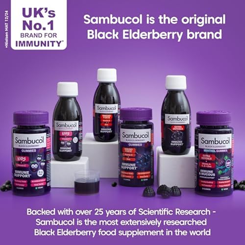 Sambucol Natural Black Elderberry Immuno Forte Effervescent Tablets | Vitamin C | Zinc | Immune System Supplement | 15 Tablets