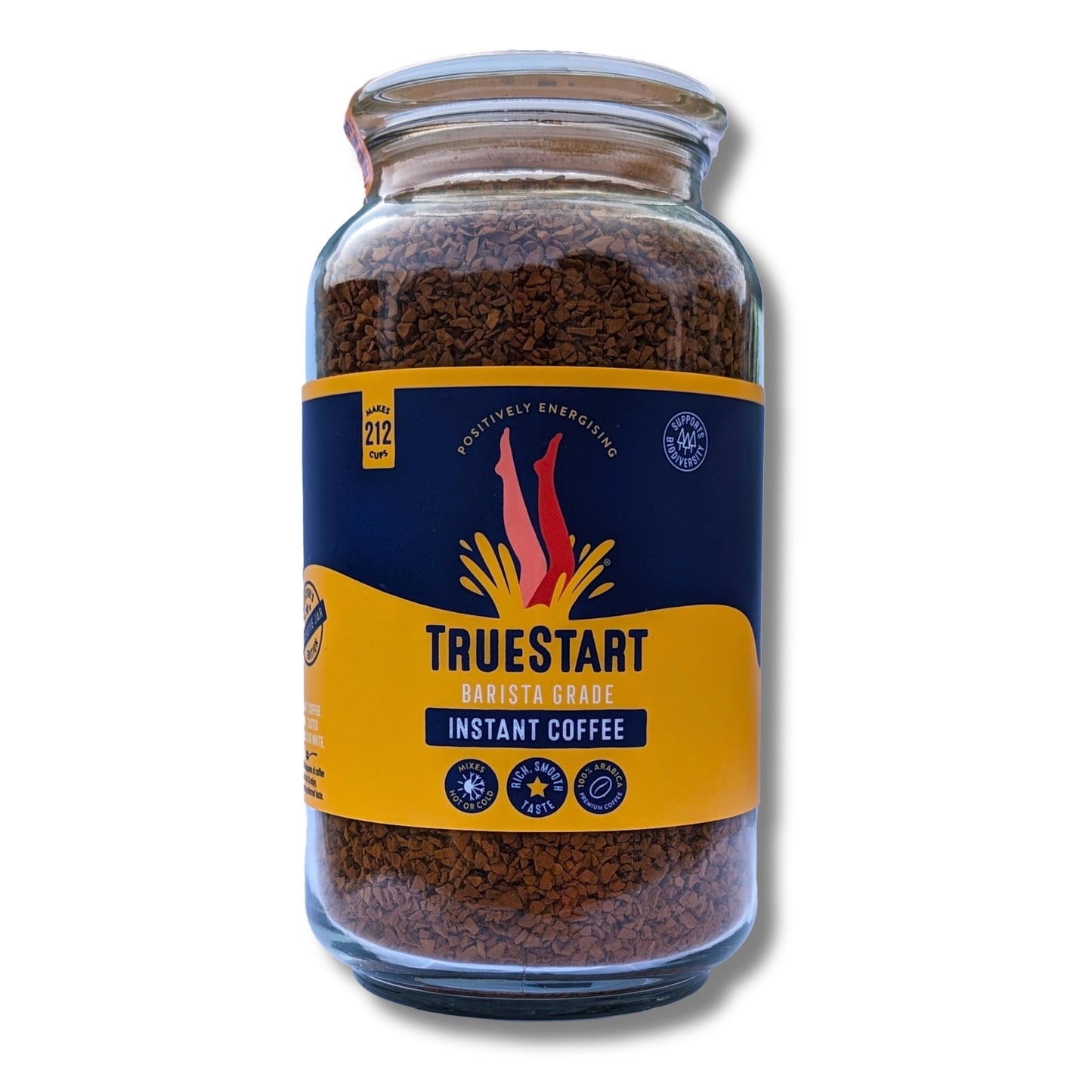 TrueStart Instant Coffee – Barista Grade Smooth Original, Medium Roast, Full Flavour Premium Freeze Dried - 100% Colombian Arabica, Mycotoxin-Free & Antioxidant Rich Coffee - 380g Jar, Makes 836 Cups