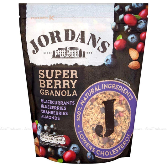Jordans Granola Super Berry, Breakfast Cereal, High Fibre, 4 Packs of 1.5kg