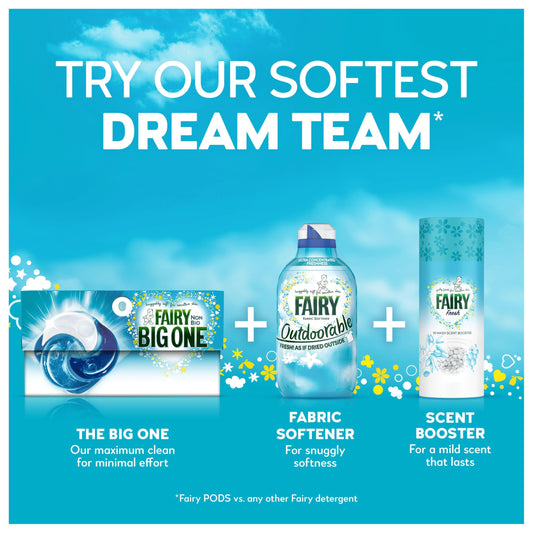 Fairy Non Bio The Big One PODS®, Washing Liquid Laundry Detergent Capasules, 35 Washes, 2X Stain Removal, Huggably Soft For Sensitive Skin