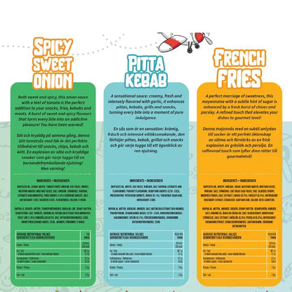 Colona Sauce Trio Pack, Spicy Sweet Onion, Pitta Kebab and French Fries Flavours