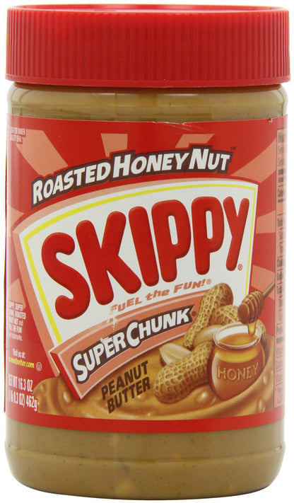 SKIPPY Peanut Butter, Roasted Honey Nut Super Chunk, 16.3-Ounce Jars (Pack of 6)