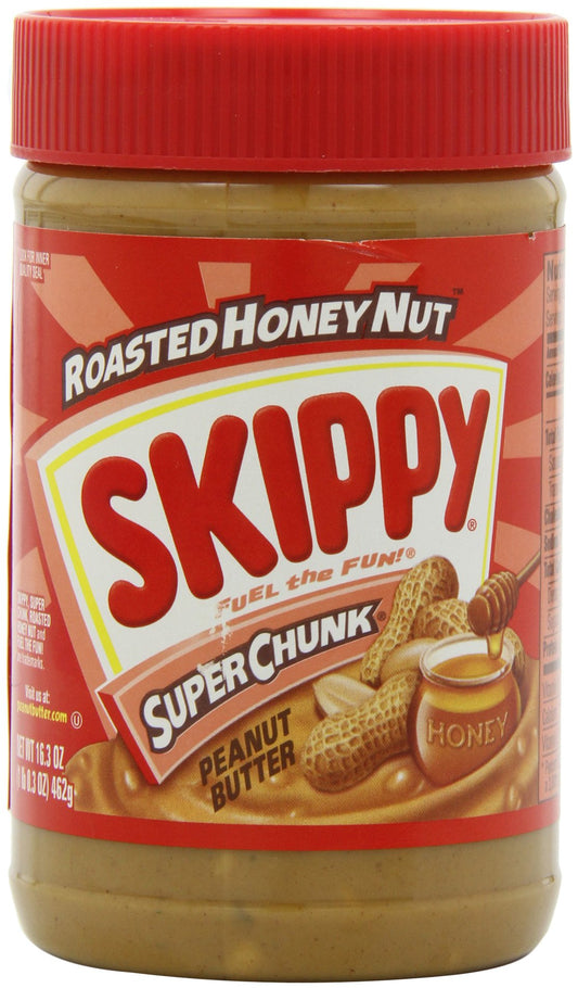SKIPPY Peanut Butter, Roasted Honey Nut Super Chunk, 16.3-Ounce Jars (Pack of 6)