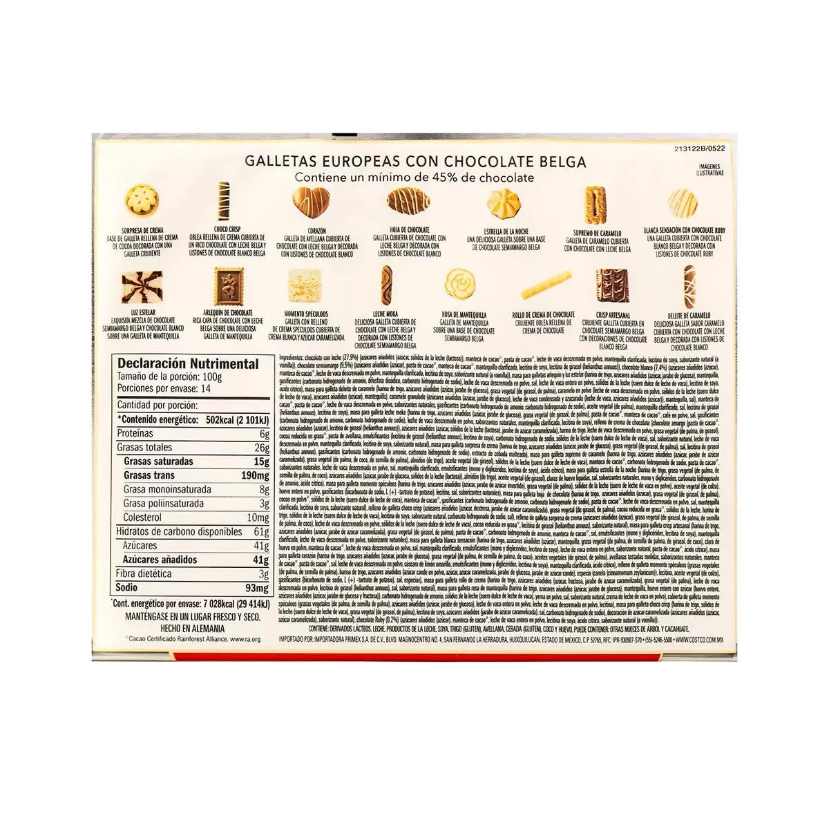 Kirkland Signature European Cookies with Belgian Chocolate - 1.4kg, (Pack of 1)