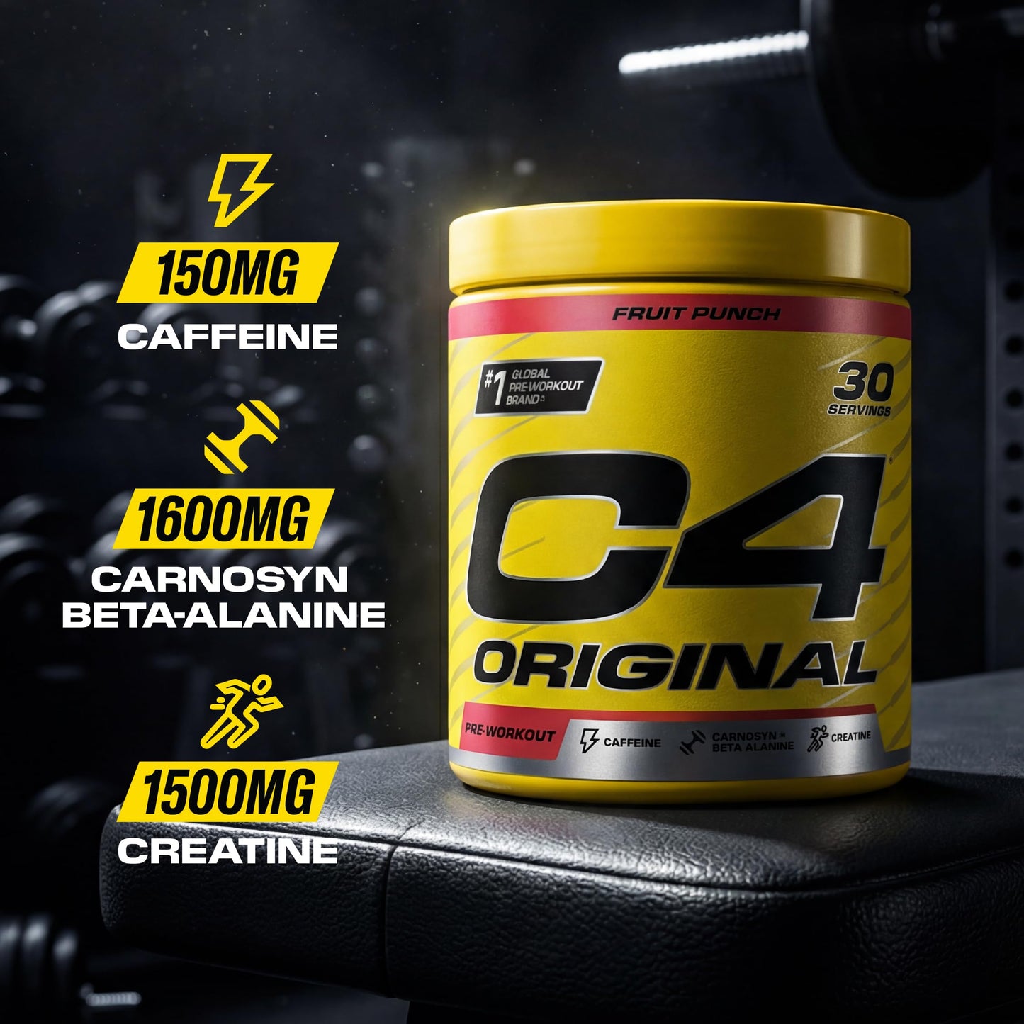 C4 Original Beta Alanine Sports Nutrition Bulk Pre Workout Powder for Men & Women