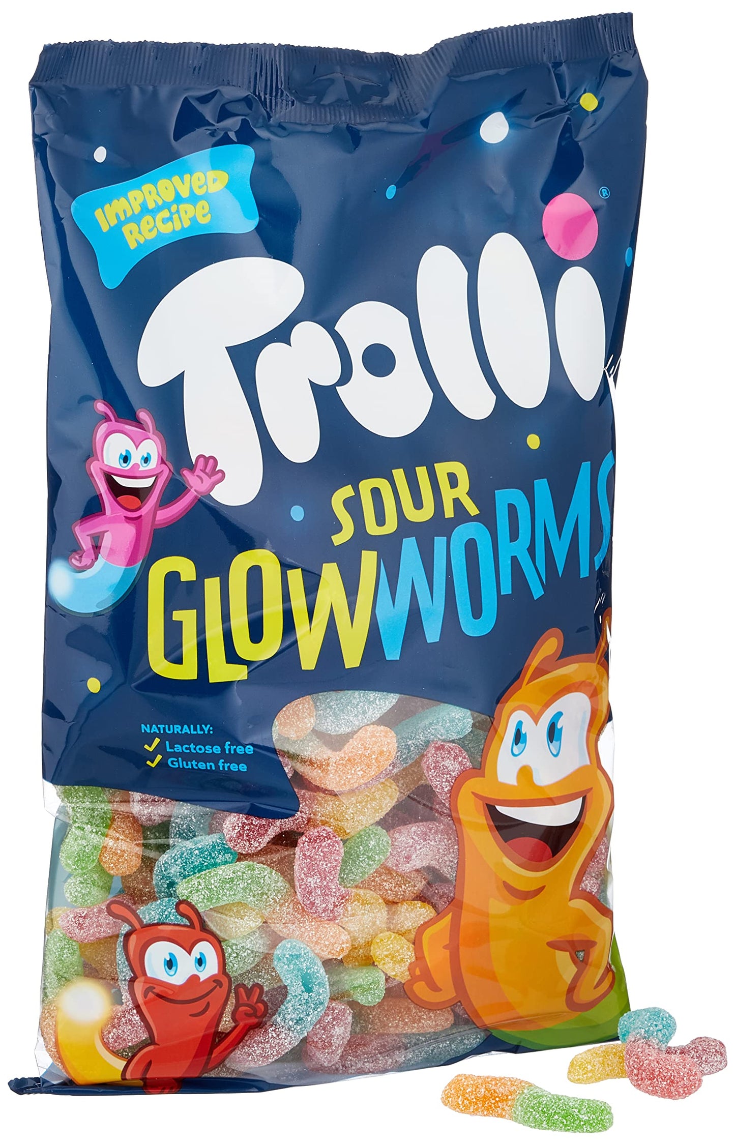 Trolli Sour Glow Worms 1kg Bag German Candy