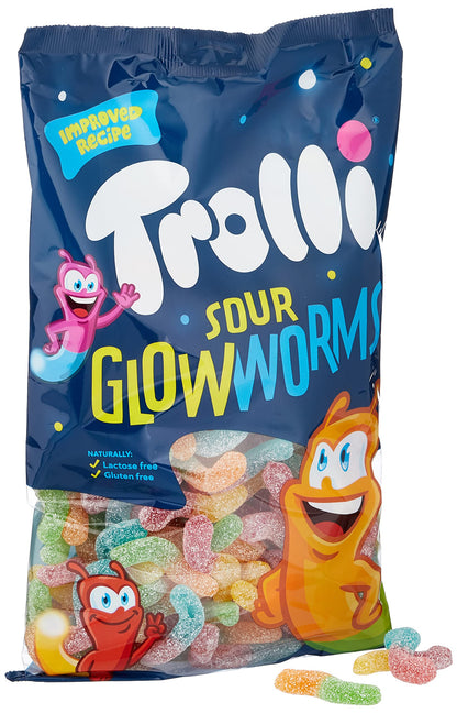 Trolli Sour Glow Worms 1kg Bag German Candy