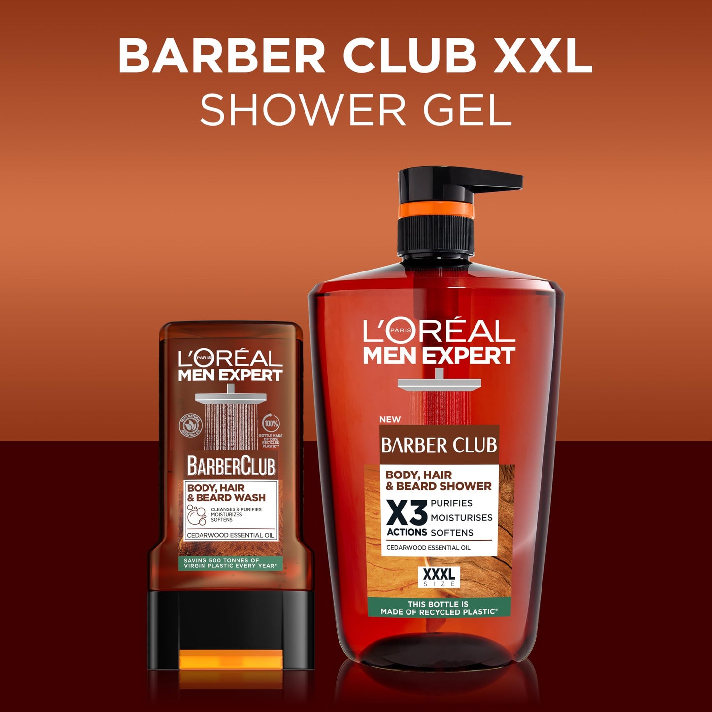 L'Oréal Men Expert, Pure Carbon, 5-in-1 XXL Shower Gel, A Total Action Body, Face, Hair Wash, Shave and Moisturiser Powered By Carbon, Total 5-in-1 Action, Large 1L Pump