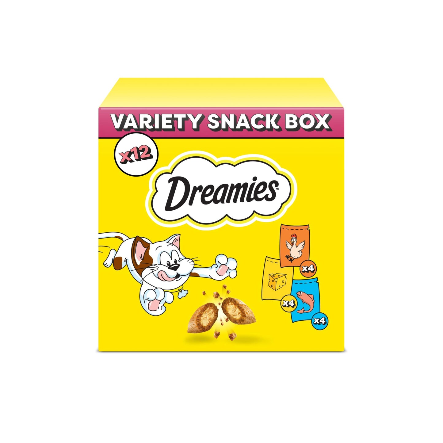 DREAMIES - Tempting Cat Treats - 8 x 60 g - Beef - Multipack Biscuits - 8 Pouches