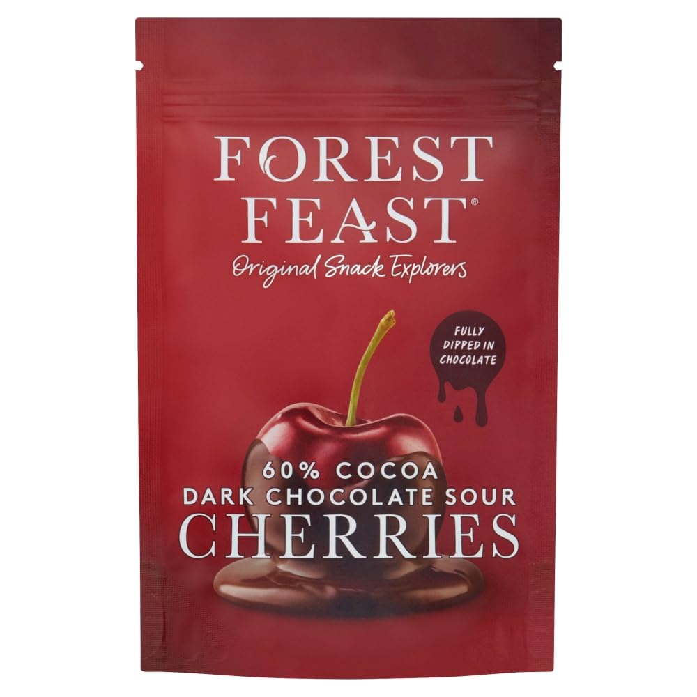 Forest Feast 60% Cocoa Dark Chocolate Sour Cherries 120g Pouch