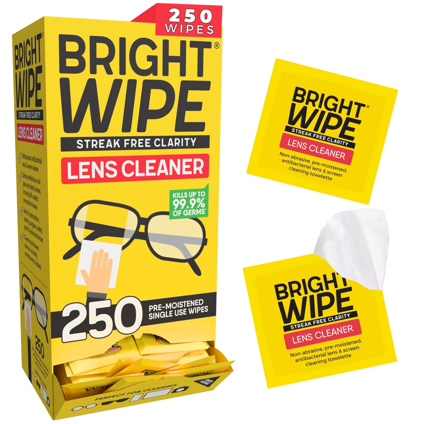 Lens Wipes - Professional Grade Isopropyl Alcohol Towelettes