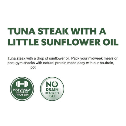 John West Tuna Steak in Sunflower Oil, No Drain, 5 x 110g Cans, High Protein