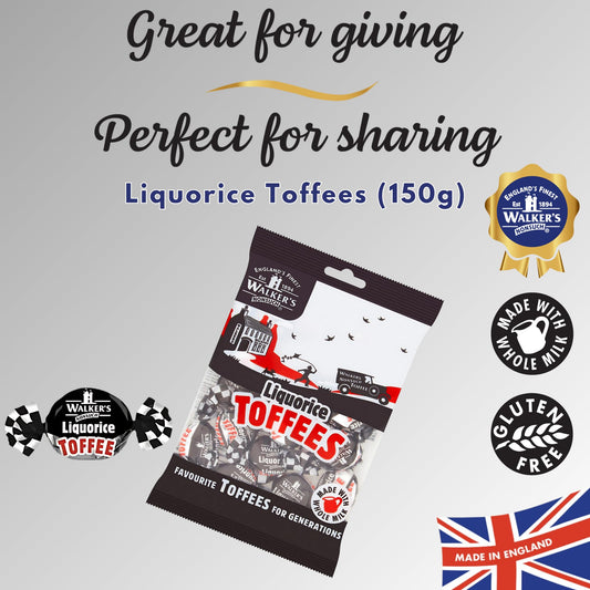 Walkers Nonsuch Liquorice Toffees (150g) - Pack of 2