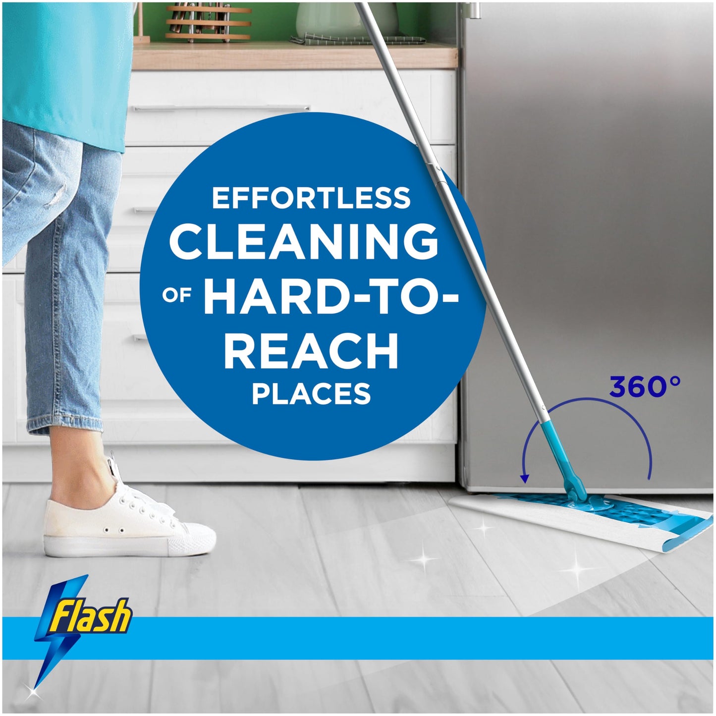 Flash Speedmop Wet Floor Cleaning Wipes, 96 Cloths (24x4), Antibac Lemon Multi-Surface, Trap & Lock Daily Dirt, Grease & Grime Without Getting Down On Your Knees ( Package may vary)