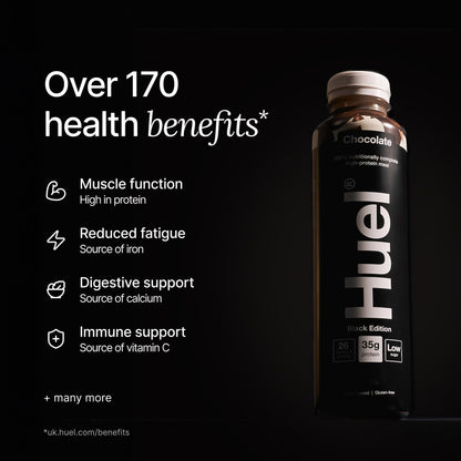 Huel Black Edition Ready-to-drink, Protein Shakes, High Protein Drink, 35g Protein Per Bottle, Rich in Vitamin D, Fatty Acids, Calcium, Ready Meals