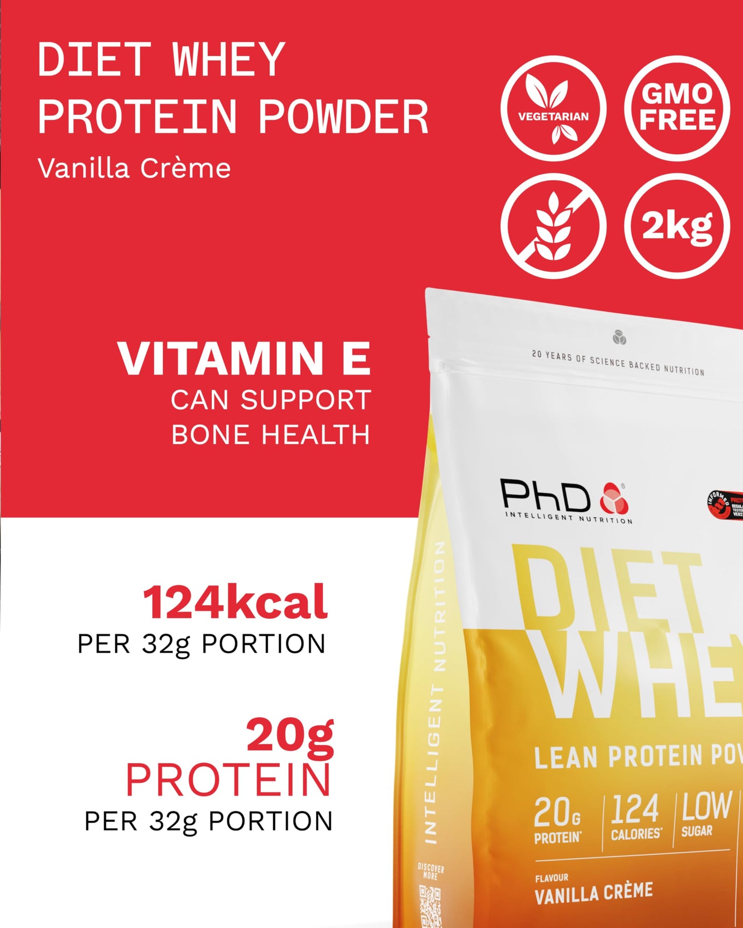 PhD Nutrition Diet Whey High Protein Lean Matrix, Whey Protein Powder, High Protein