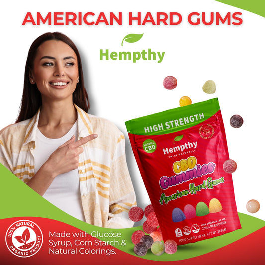 Hempthy CBD Gummies High Strength 1000mg CBD Edibles for, THC-Free, High Strength CBD Gummy for for Adults (American Hard Gums)