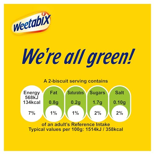 Weetabix Original Pack of 96 x 1 Biscuit (18g) – 100 percent Wholegrain & High Fibre – Source of Iron & Vitamin B1 – UK’s No.1 Breakfast Cereal