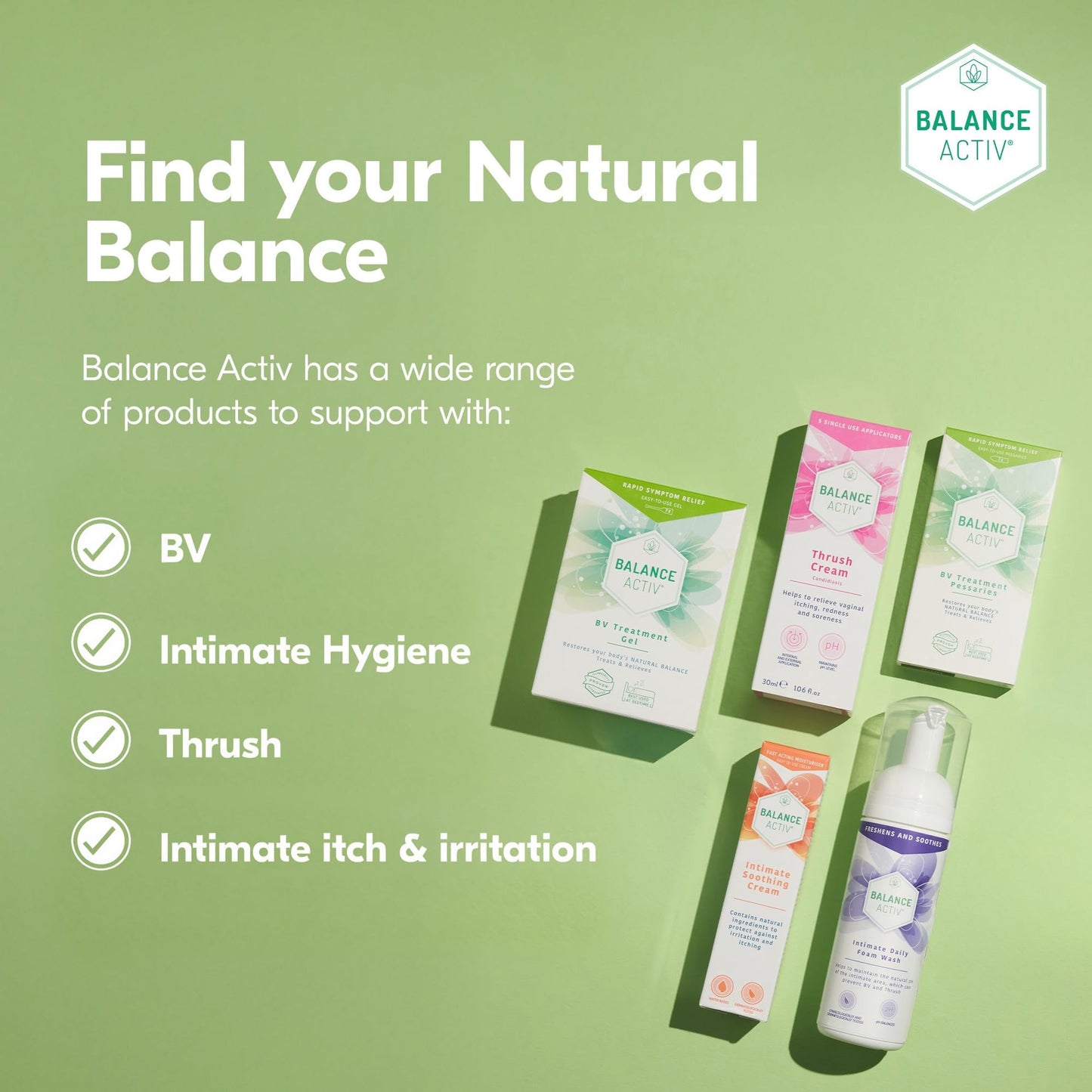 Balance Activ BV Gel, Bacterial Vaginosis Treatment for Women, Works Naturally to Rapidly Relieve Symptoms of Unpleasant Odour, Discomfort & Discharge Associated with BV