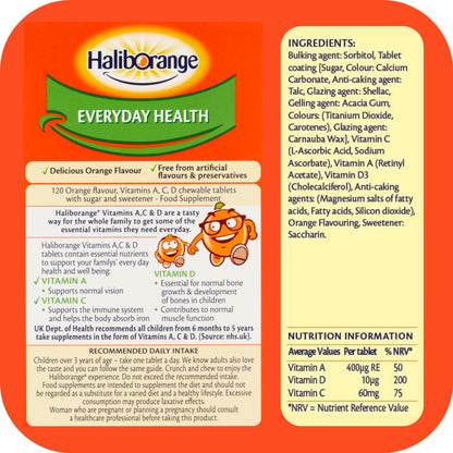 Haliborange Vitamins A C & D, 60 Orange Chewable Tablets