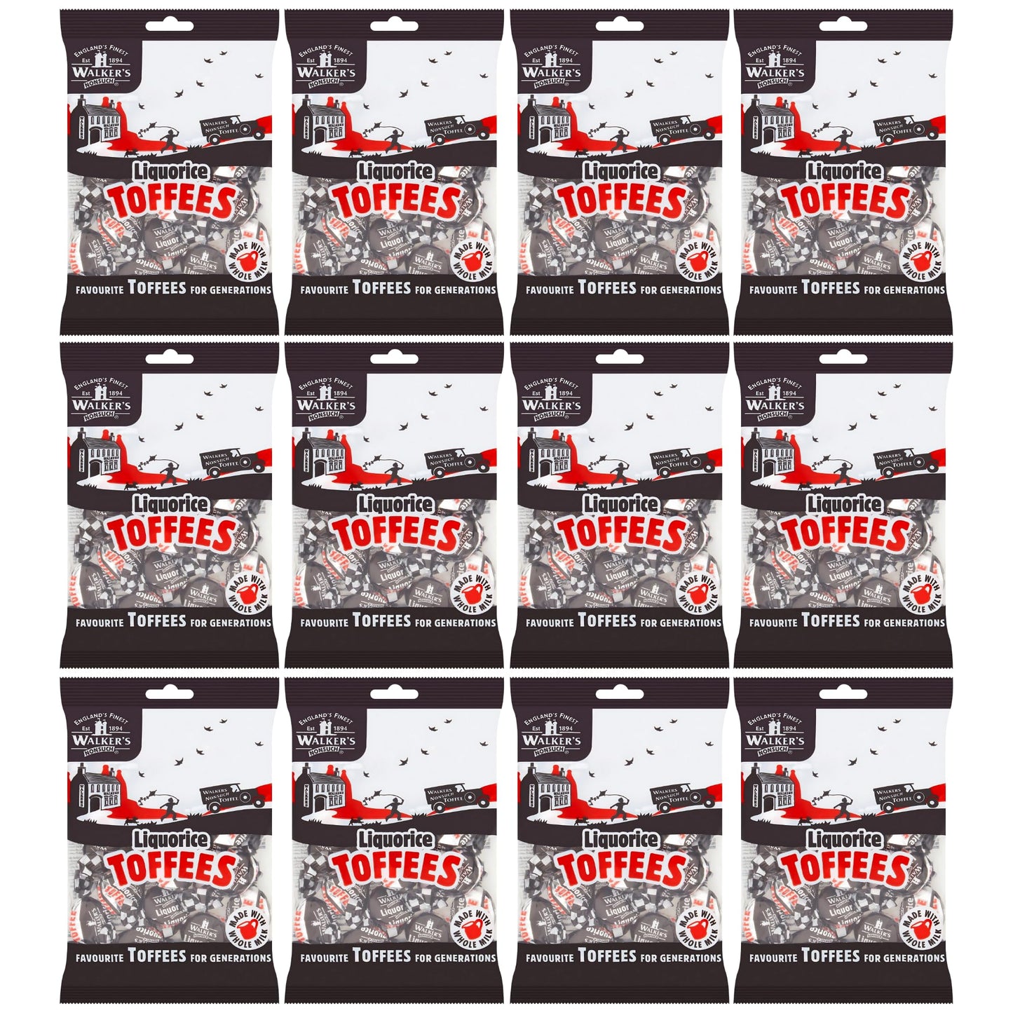 Walkers 12 X Liquorice Toffees (150g)