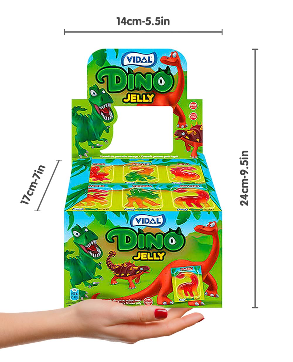 Vidal Dino Jelly Dinosaur Flavour, Strawberry Flavour, 66 Count Size