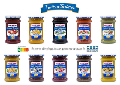 BEYER - Nutriscore A - 3 x Fruit Spreads (Strawberries, Blueberries, Apricots) - 96% Fruit