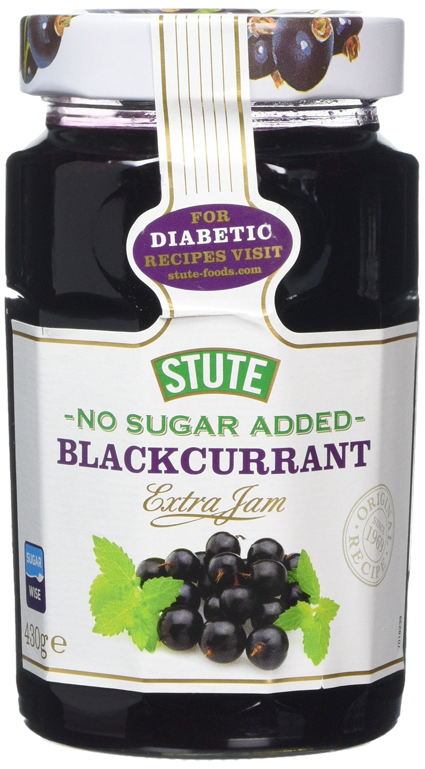 Stute Diabetic Blackcurrant Extra Jam, 430 g, Pack of 6