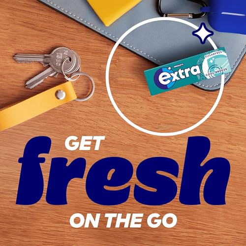 Wrigley Extra Chewing Gum Sugar Free, Cool Breeze Flavour, 30 Packs of 10