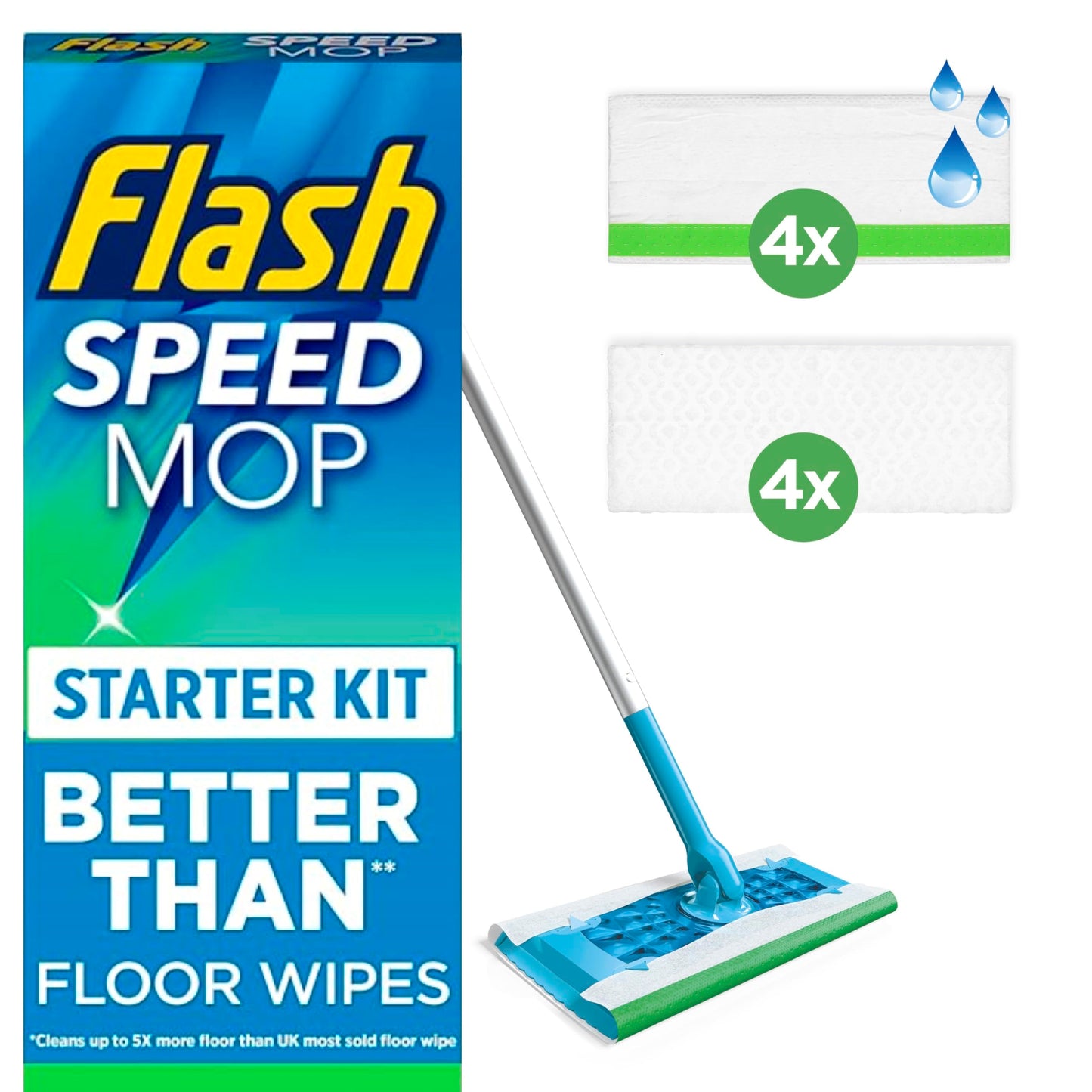 Flash Speed Mop Starter Kit, All-In-One Floor Mopping System