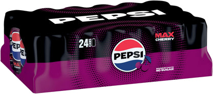 Pepsi Max Cherry No Sugar Cola Cans 24 x 330ml
