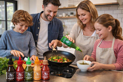 Flying Goose Mixed Pack Sriracha Sauce Set, 6 x 200ml, Black Pepper, Extra Garlic, Green Chilli, Super Hot, Mayo, Original
