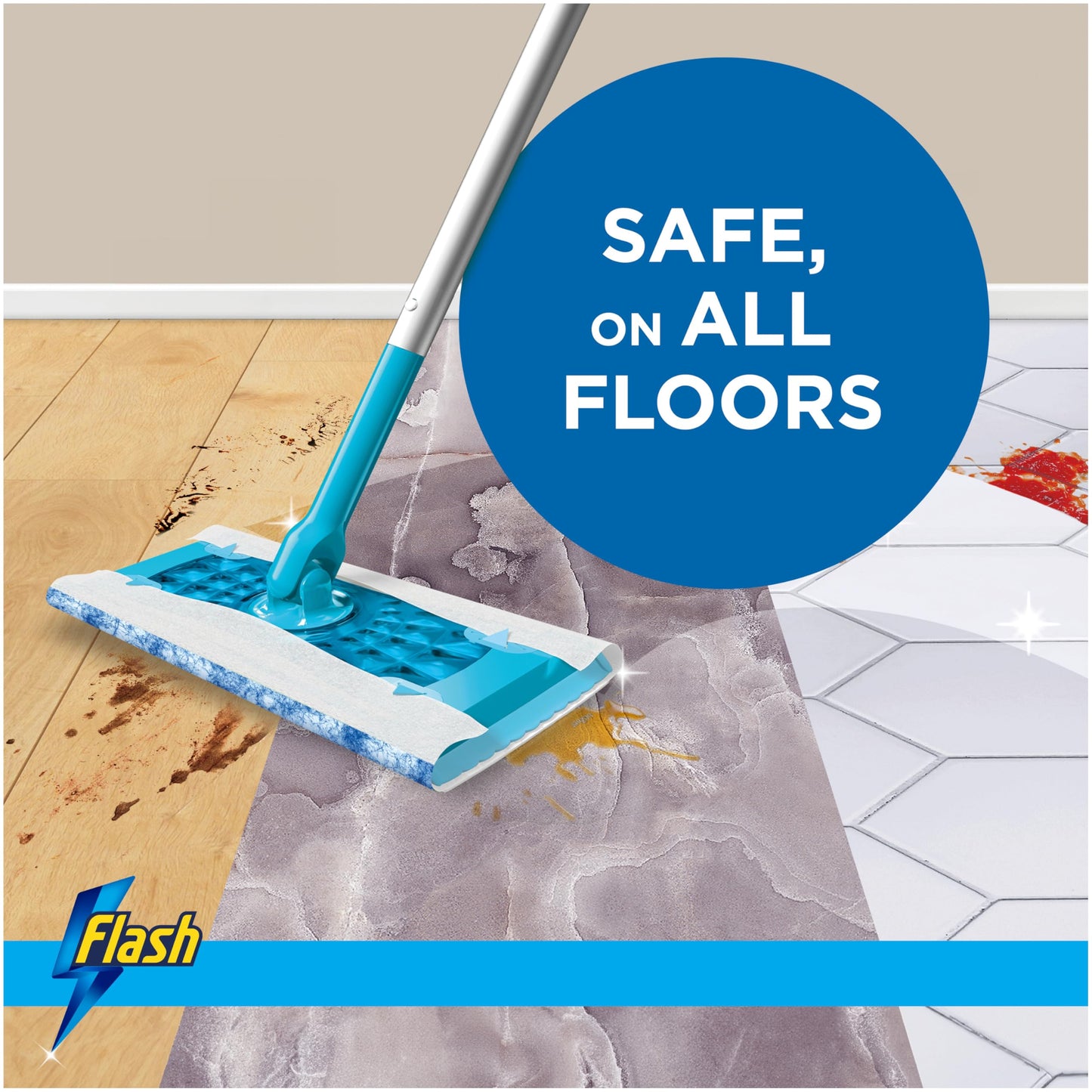 Flash Speedmop Wet Floor Cleaning Wipes, 96 Cloths (24x4), Antibac Lemon Multi-Surface, Trap & Lock Daily Dirt, Grease & Grime Without Getting Down On Your Knees ( Package may vary)